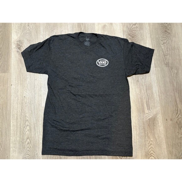Vans Shirt Mens Large Dark Gray Short Sleeve Graphic Print Skater Casual Adult - Picture 1 of 6